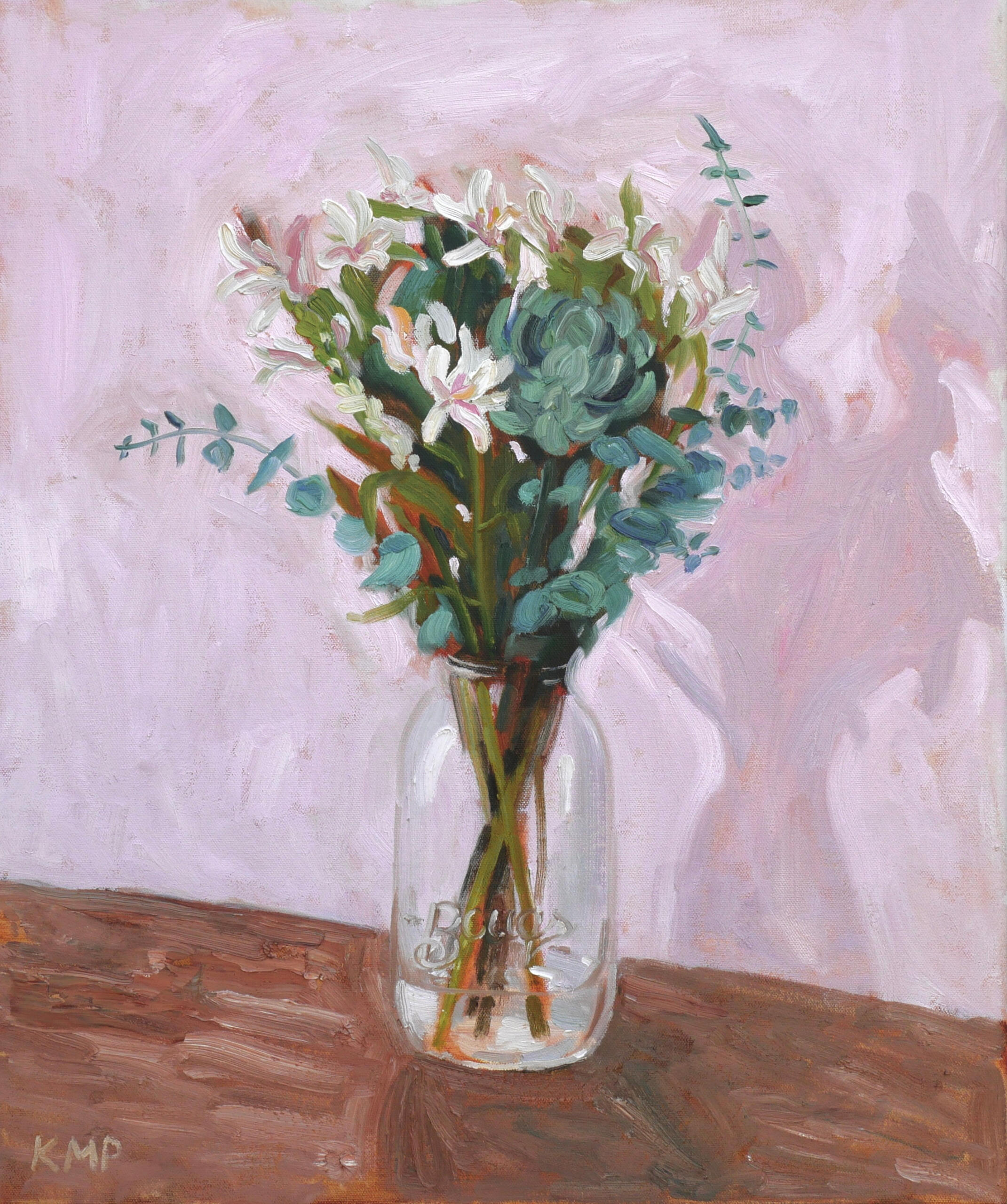 Original oil painting of a bouquet of flowers from California, New York and Chicago florist The Bouqs Company