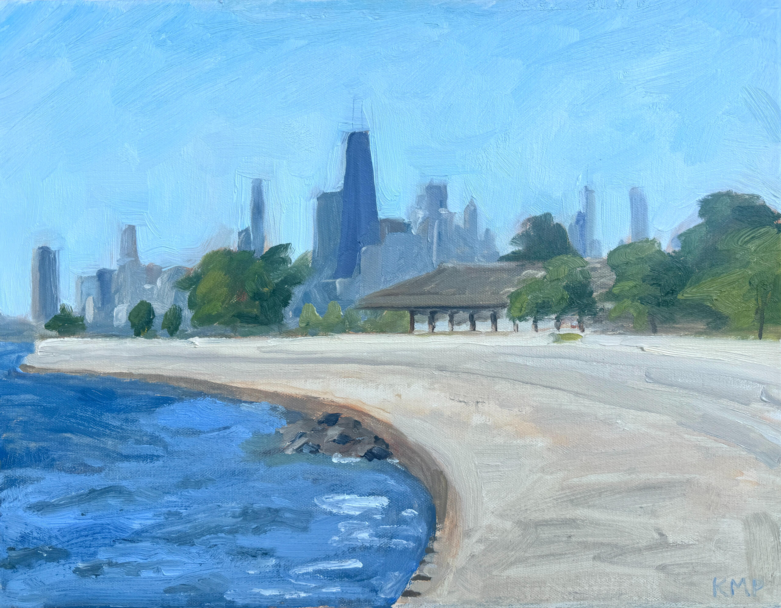 Theater on the Lake, 14x18&quot; oil on canvas, $2,200