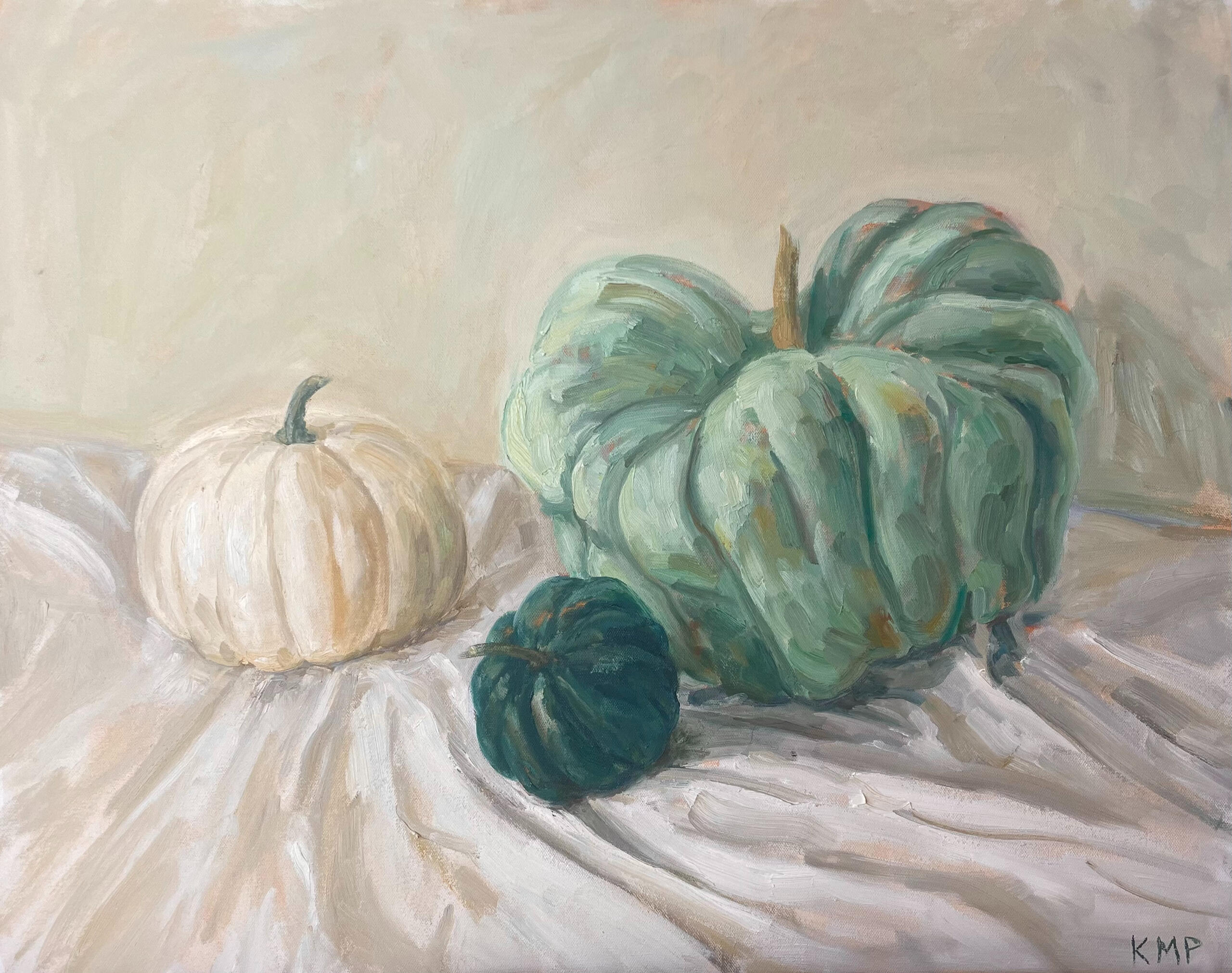 Original art of fall pumpkins and squash